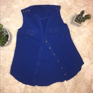 Royal Blue Button Tank